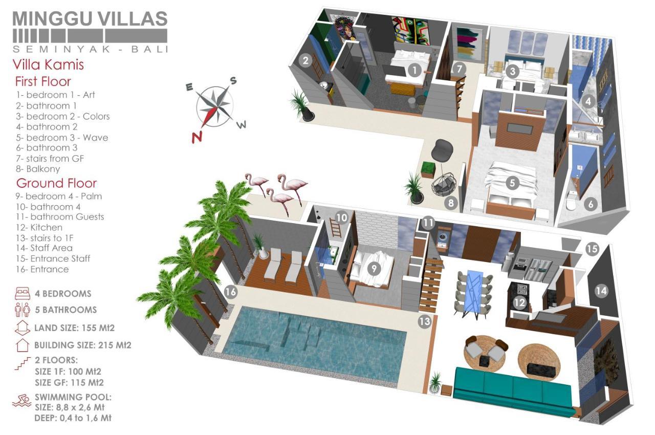 4BR Villa Kamis - Minggu Villas Seminyak Bagian luar foto